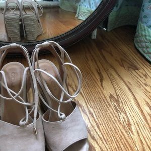 Coach Dana Lux Suede Beechwood Espadrille Wedges